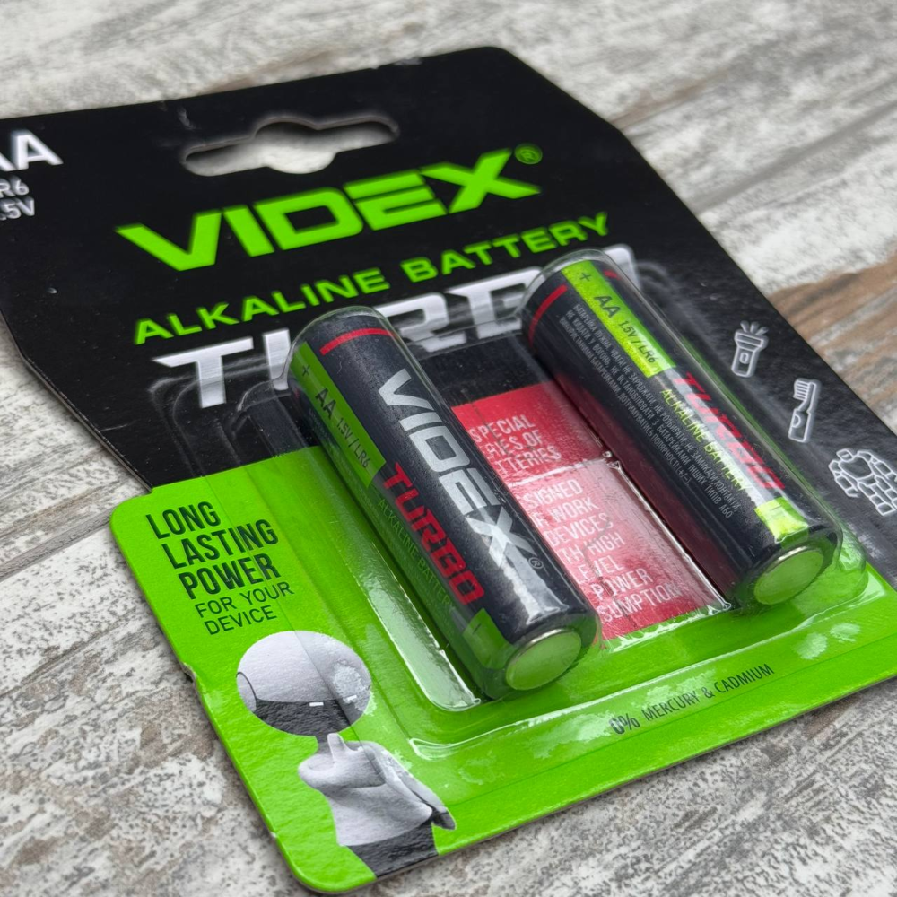 Батарейка AA LR6 Videx Turbo Alkaline щелочная 1.5В, надежный источник питания для техники и игрушек Киев - изображение 4