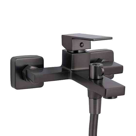 Змішувач для ванни Qtap Gemini (з душовим гарнітуром) QTGEM259GMB45684 Gunmetal Black PVD Київ