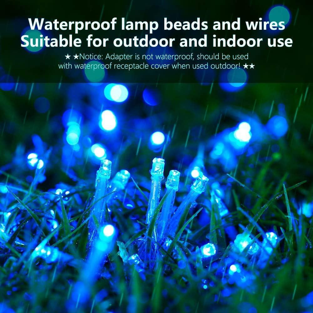 Світлодіодна гірлянда Epesl 220 LED, 25 м, синій колір, 8 режимів, вулична та інтер'єрна, для декору ялинки, свята та дому Київ - фото 5