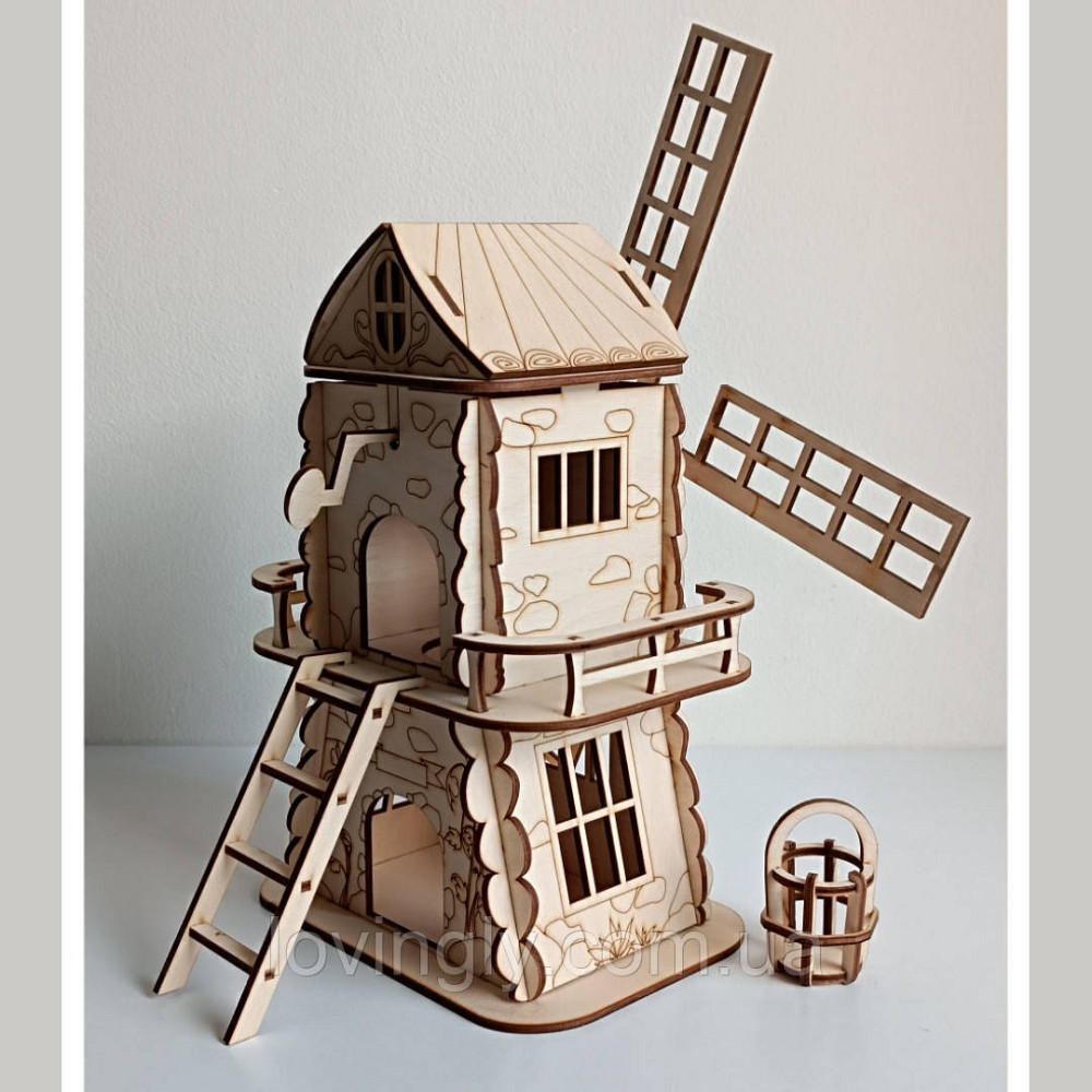 Млин з натурального дерева - декоративний  для інтер'єру пекарні, хлібного магазину, кав'ярні Ірпінь - фото 12