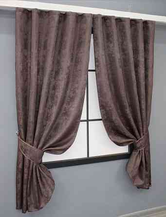 Комплект коротких штор VR-Textil Жаккард Sultan XO № 1681ш Бурый 130х170 см 2 шт (35-0304) Киев