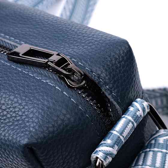 Трендовая сумка на одно отделение для стильных женщин из натуральной кожи Синяя (Vintage) Киев