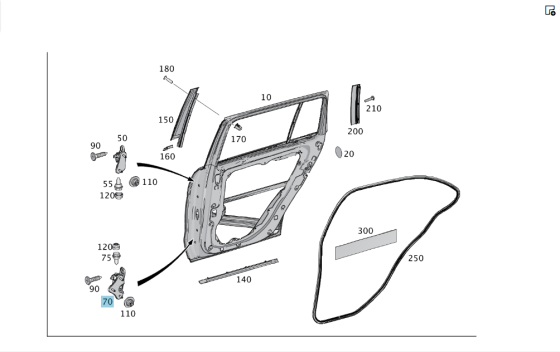 Mercedes-Benz  A1667300437 Петля задніх правих дверей нижня ML/GLE W166 GL/GLS X166 Одеса