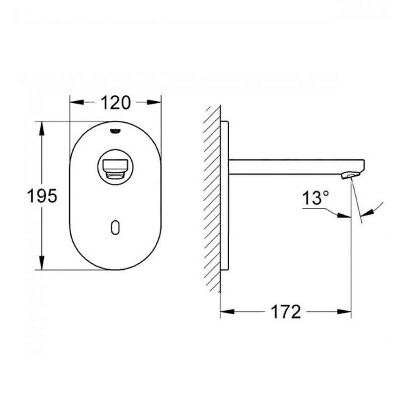 Змішувач безконтактний для умивальника Bluetooth прихов. монт. Grohe Euroeco Cosmopolitan E  ( 36410000 ) Харьков - изображение 2