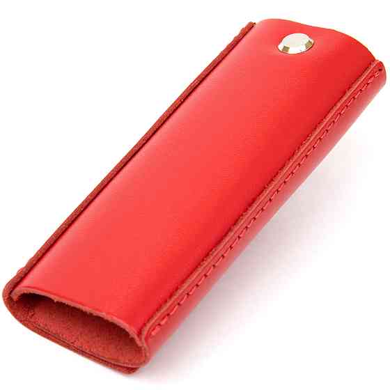 Ключниця тубус шкіряна на кнопках Червона (GRANDE PELLE) Київ