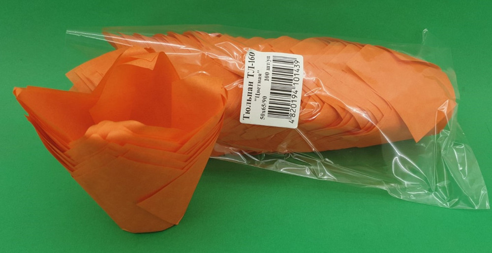 Тартолетка для кексів"Тюльпан Помаранчевий" (50*65/90) (100шт)/ТЛ-160/ (1 уп.) Харків - фото 1