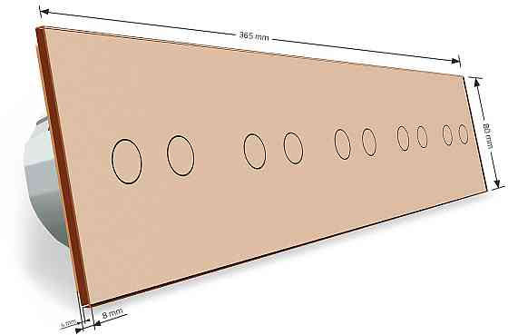 Розумний сенсорний ZigBee вимикач 10 сенсорів (2-2-2-2-2) Livolo золото скло (VL-C710Z-13) Коломыя