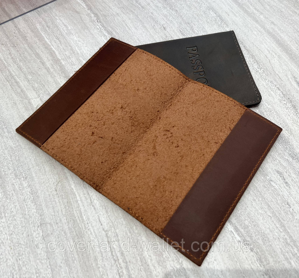 Светло коричневая обложка на паспорт из натуральной кожи ST Leather Киев - изображение 2