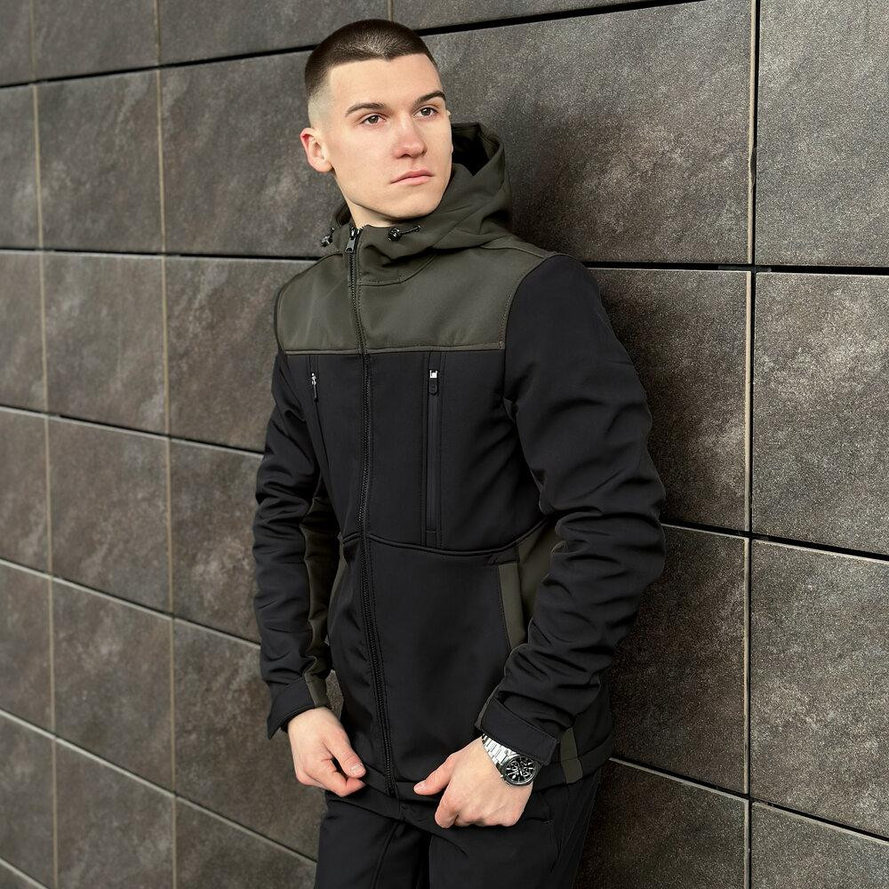 Софтшелл куртка мужская 3XL черный с хаки Pobedov Setup Киев - изображение 9
