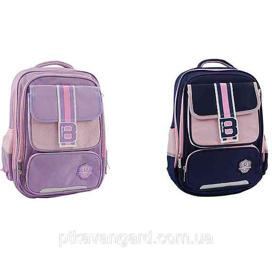 Портфель школьный для девочки 34х18х46 см  (2 отделения, 4 кармана, на молнии, в пакете) 2 цвета Хмельницкий
