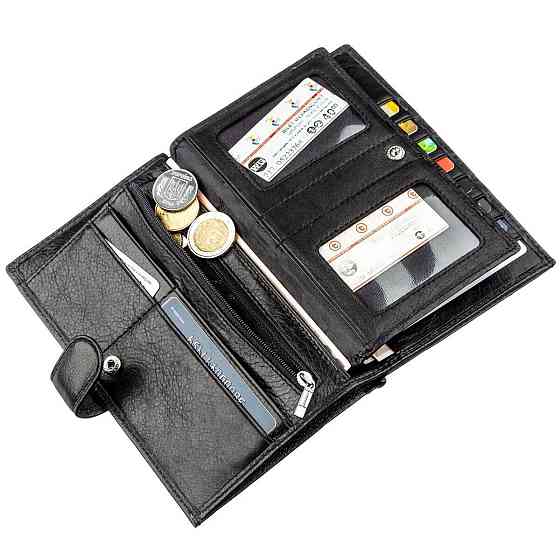 Гаманець-візитниця для чоловіків ST Leather 18831 Чорний Київ