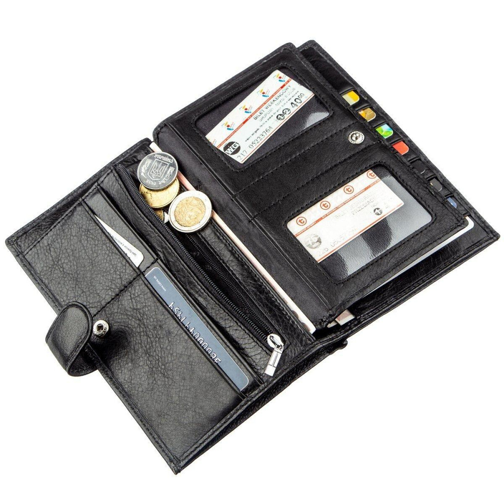 Гаманець-візитниця для чоловіків ST Leather 18831 Чорний Київ - фото 6