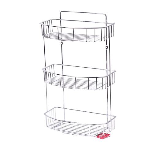 Полиця для ванної кімнати напівовальна 3-ярусна 48*30*14см хромована сталь Besser Житомир - фото 1