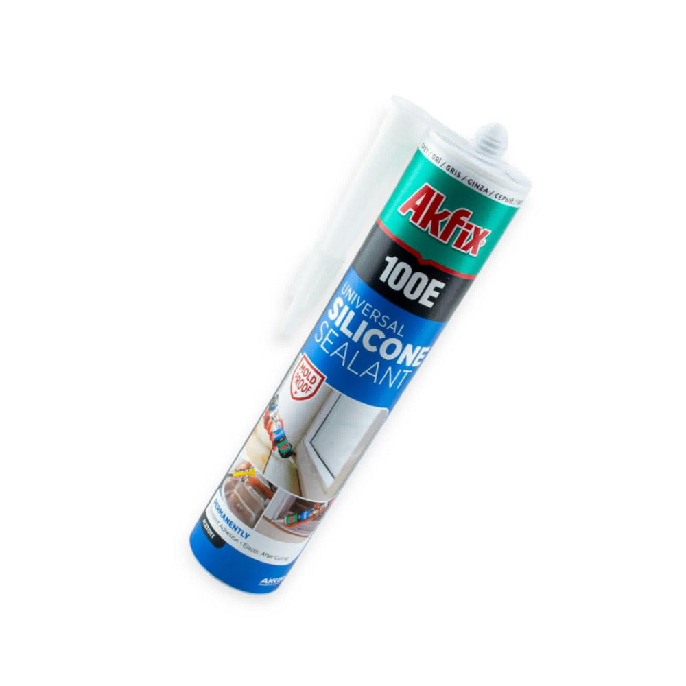 Герметик силіконовий санітарний універсальний Akfix 100E 280 мл сірий Мукачево - фото 1