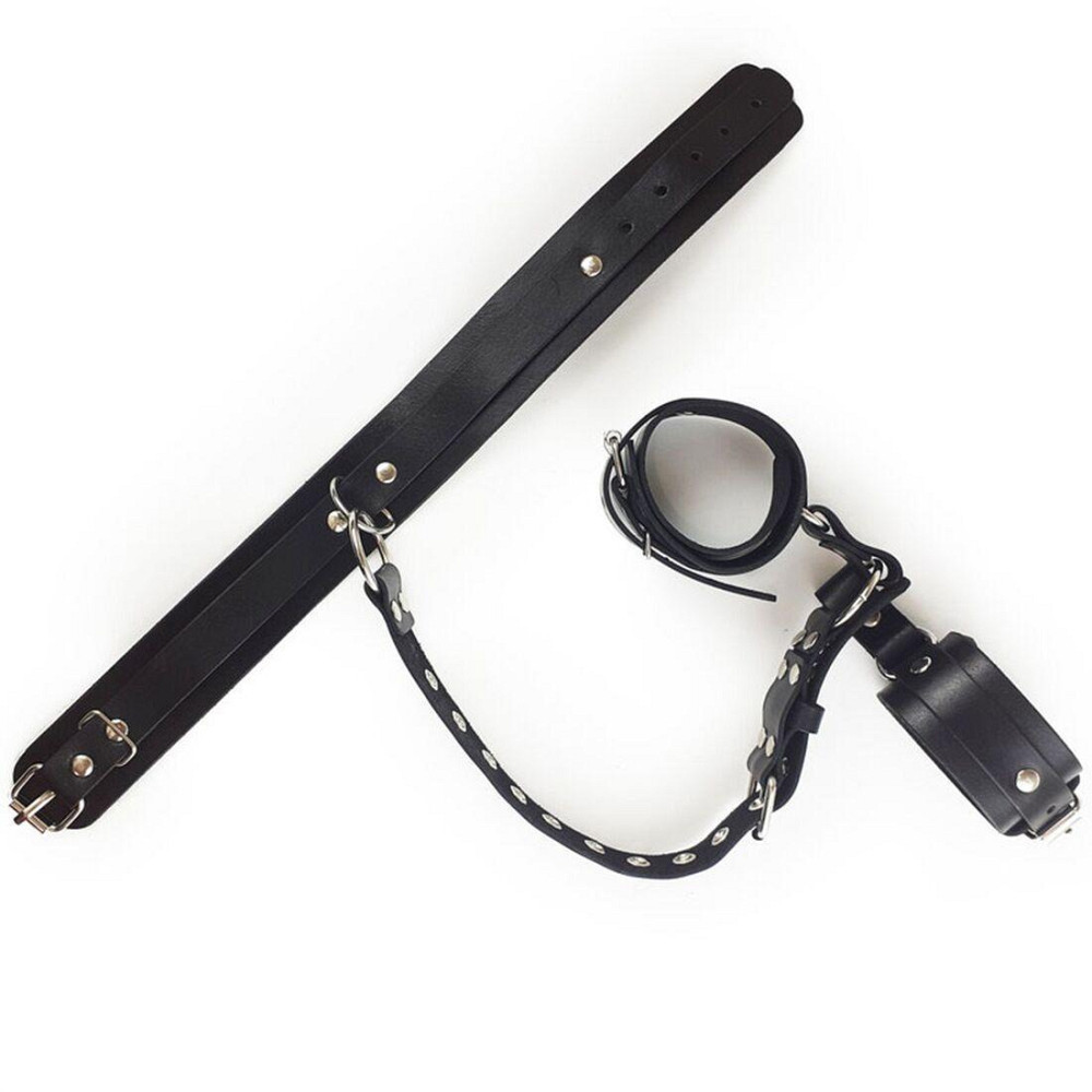 Фіксатори для шиї та рук Art of Sex - Bondage Set з натуральної шкіри, колір чорний Sex Aura Київ - фото 7