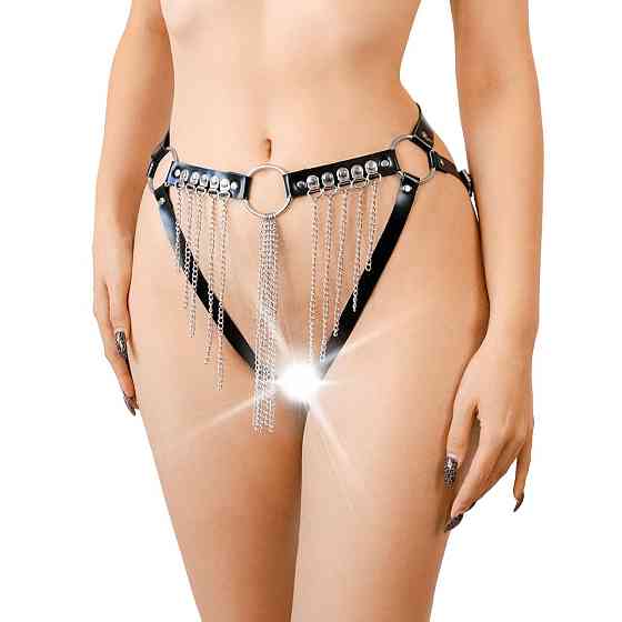 Сексуальні гартери-трусики Art of Sex - Xena з ланцюгами, L-2XL, колір чорний Sex Aura Київ
