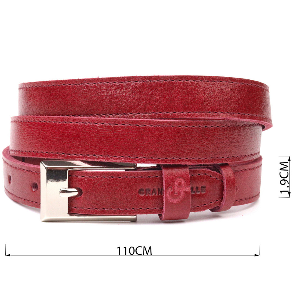 Неповторний жіночий ремінь із натуральної шкіри Grande Pelle 21447 Бордовий Київ - фото 8