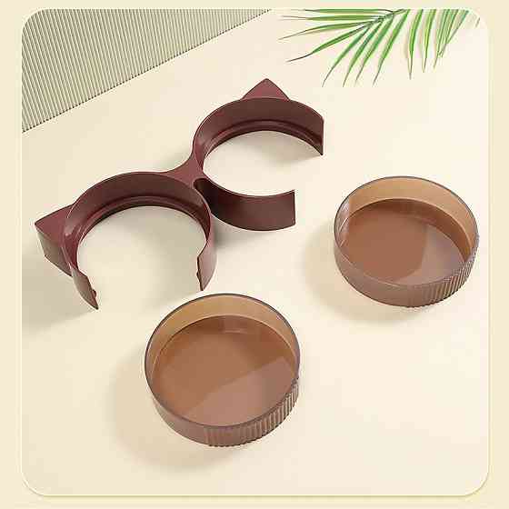 Миска Taotaopets 198807 для котов двойная с ушками Burgundy Киев