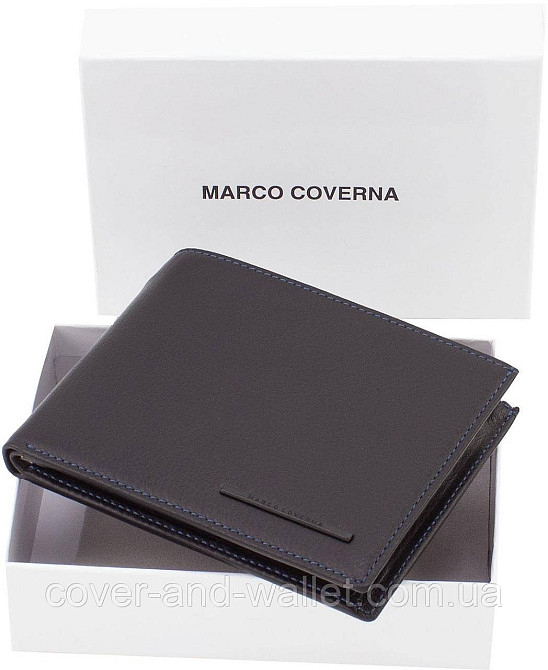 Компактний чоловічий гаманець з зажимом на магнітах із шкіри Marco coverna MC 1008 A Київ - фото 10