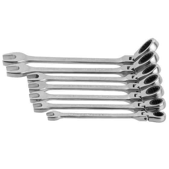 Набір ключів комбінованих тріскачка з шарніром 7пр. (8,10,12,13,14,17,19мм) ROCKFORCE RF-51072F Одеса