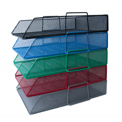 Лоток для бумаг Buromax горизонтальный, металлический, синий (BM.6254-02) Винница - изображение 2