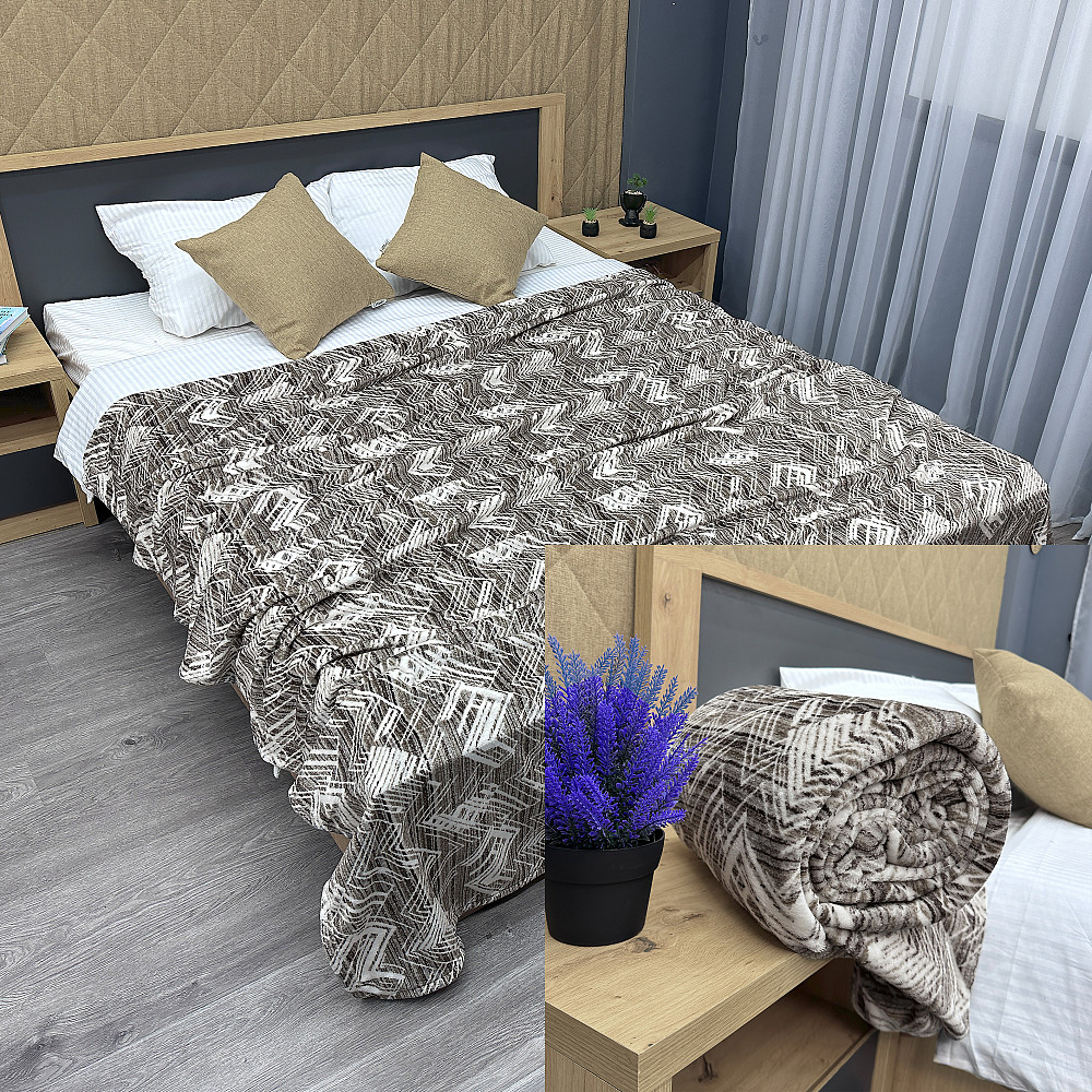 Плед-покривало Decorator WellSoft 150х210 см Коричневий с молочним (87-163) Київ - фото 2