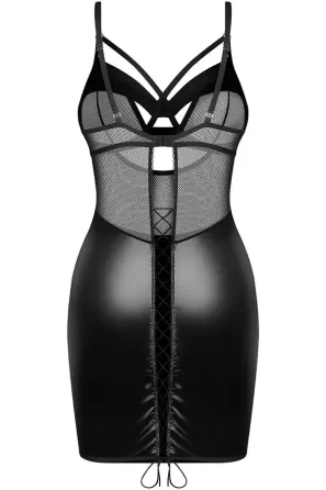 Сорочка Obsessive Dominna chemise & thong 2XL/3XL Львов