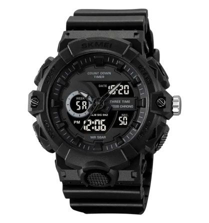 Часы мужские наручные спортивные Skmei 2225 с комбинированным циферблатом (Черный с черным) Винница
