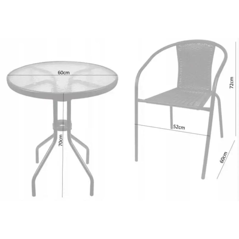 Садові меблі Chomik Bistro New стіл та 2 стільці сірий Киев - изображение 10