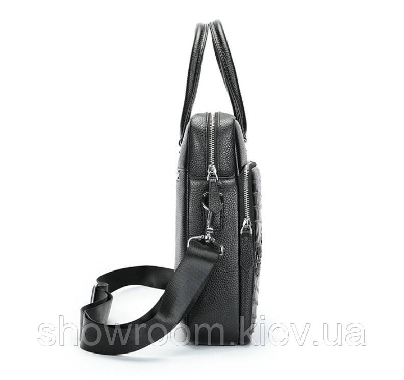 Чоловіча сумка для ноутбука під рептилію Leather Collection (9961) Київ - фото 3