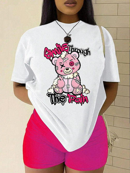 Футболка женская с принтом  42 Белая 2664082062 Днепр - изображение 1