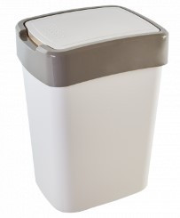 Відро для сміття 18л пластик біла троянда/какао Євро Алеана Житомир - фото 1