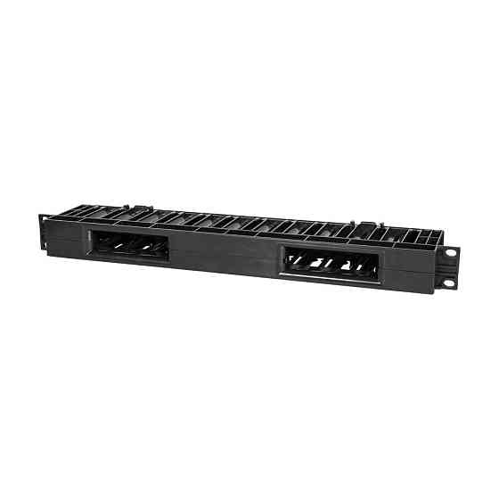 Кабельний організатор Trinix TRX-1U/CM-HP Black horizontal горизонтальний пластиковий на 12 портів для комутаційної шафи 19