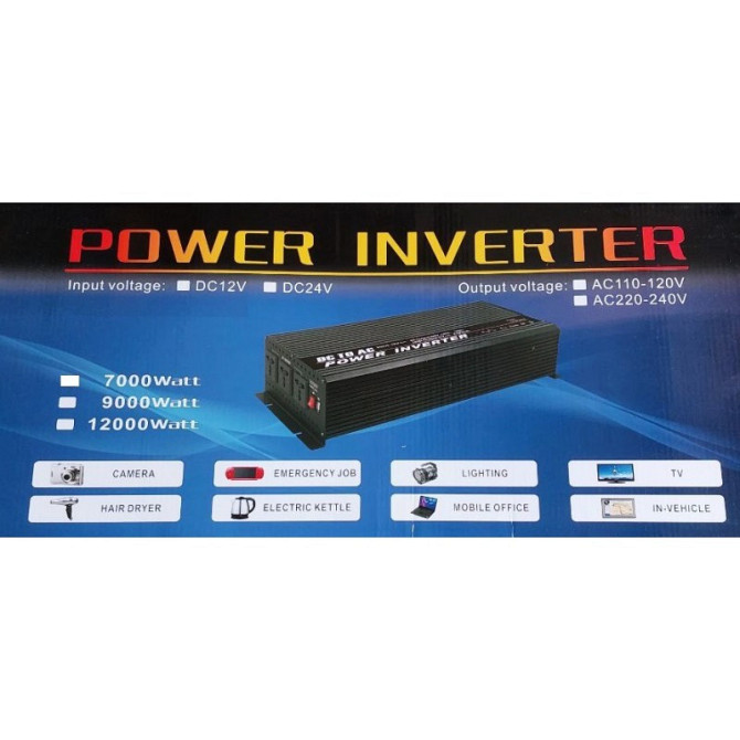 Преобразователь 7000W 12V UN-3062, 3 розетки, 1 USB, 3000Вт, компактный и мощный Киев - изображение 2