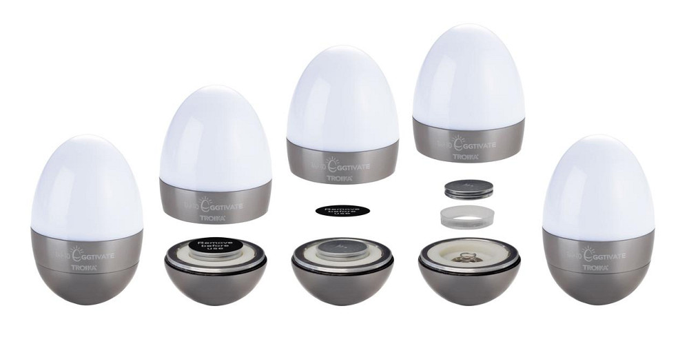 Світильник-нічник Troika Eggtivate, з датчиком вібрації, сталевий Рівне - фото 3