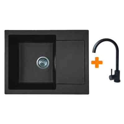 Мойка кухонная Adamant Minimal чорний + змішувач (1824296912303) Вінниця