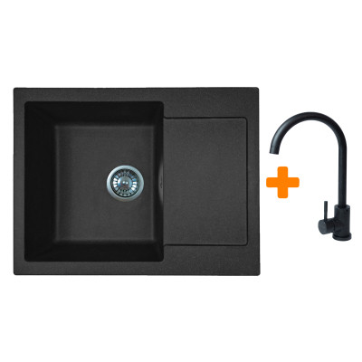 Мойка кухонная Adamant Minimal чорний + змішувач (1824296912303) Вінниця - фото 1
