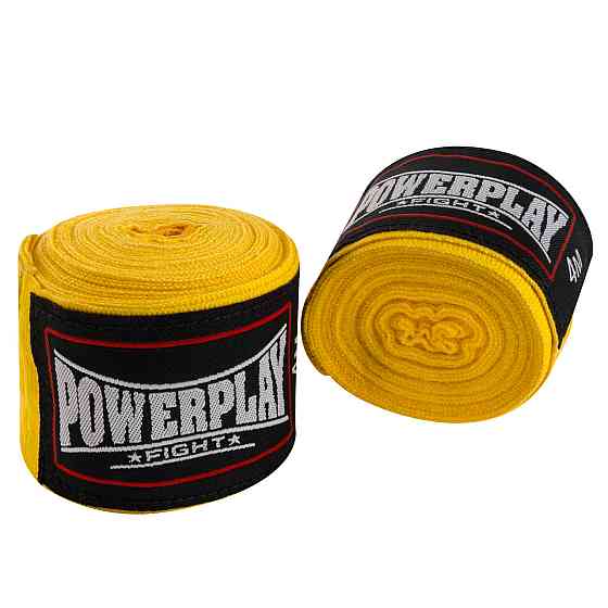 Бинти для боксу PowerPlay 3047 Жовті Lycra (спандекс) (4м) Каменское
