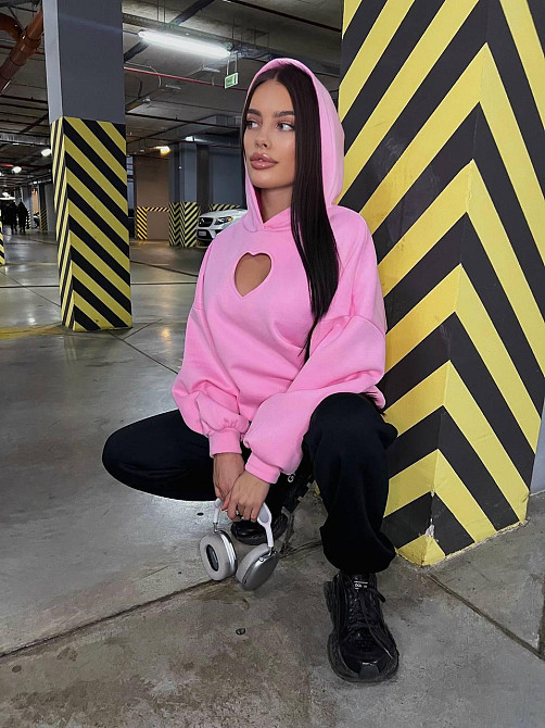 Жіночий прогулянковий костюм тринить на флісі Рожевий Одеса - фото 7