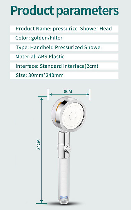 Насадка для душа с пропеллером и фильтром, держатель, шланг (1,5м). Воронка для душа поворотная. Водосберегающая воронка Киев - изображение 10