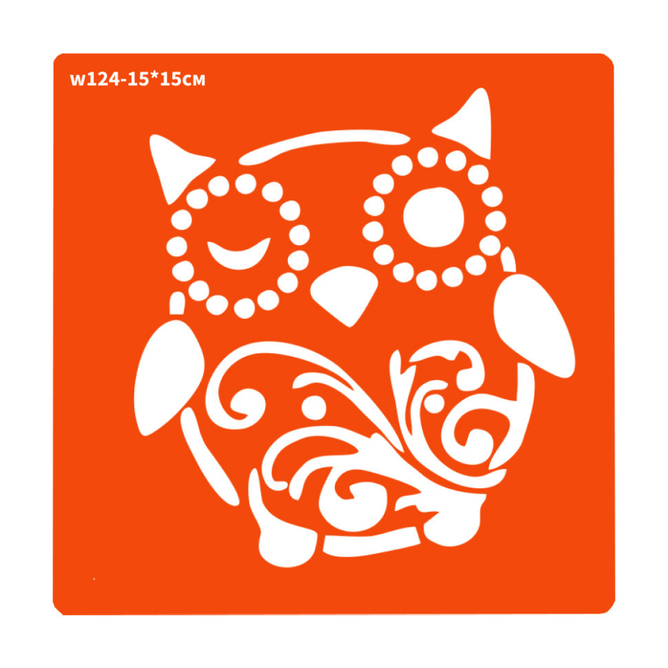 Трафарет для био-тату Зимняя сова w124-15*15см, размер 15х15см Винница - изображение 1