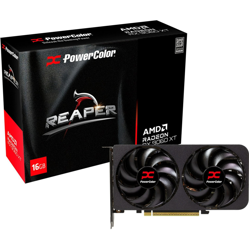 Відеокарта AMD Radeon RX 9060 XT 16 GB GDDR6 Reaper PowerColor (RX9060XT 16G-A) ( Black ) Харьков - изображение 1