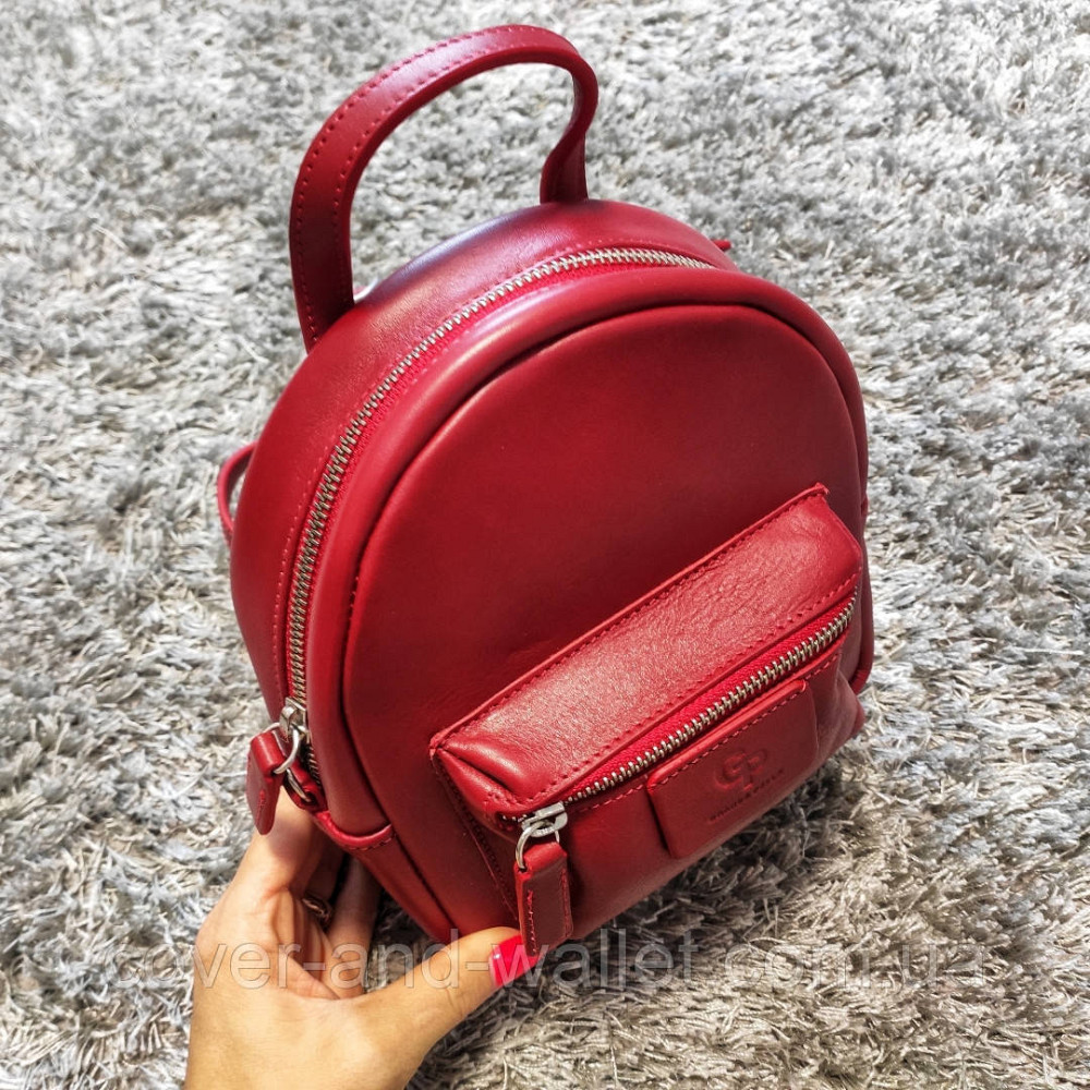 Маленький кожаный женский рюкзак красного цвета Grande Pelle 776660 Киев - изображение 2