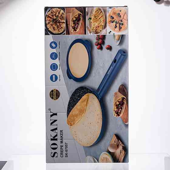 Sokany Сковорода млинниця електрична Ø20 (см) з антипригарним покриттям 600 Вт Синій SK-07057 Коломыя