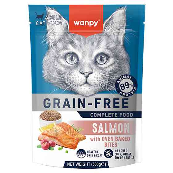 Wanpy Adult Cat Grain Free Salmon ВАНПІ ЛОСОСЬ ДЛЯ КОТІВ сухий беззерновий корм Київ