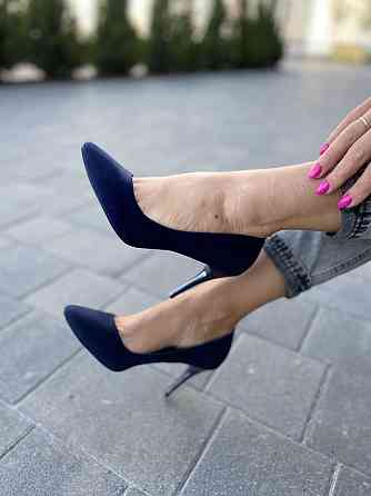 Comer Туфлі жіночі COMER темно-сині еко-замша висота каблука 8.5см (AH-8 1963) Коломия