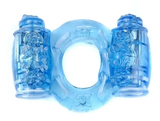 Ерекційне вібро кільце BOSS Vibrating Cock Ring Double Blue, BS6700035 Sex Aura Київ