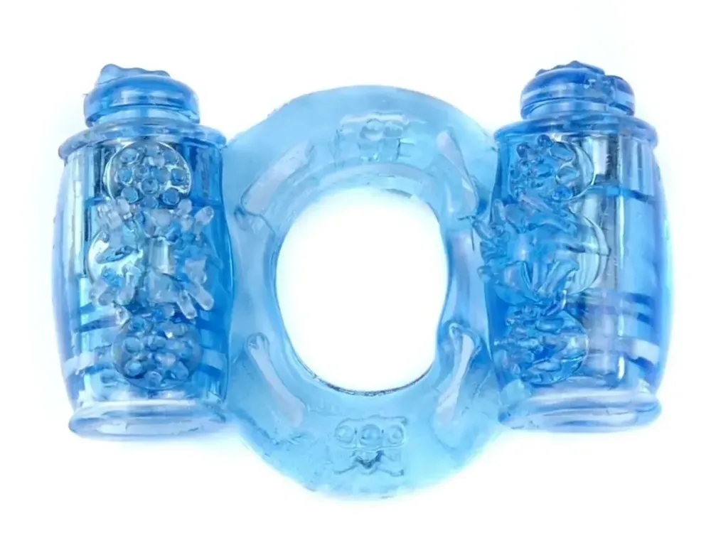 Ерекційне вібро кільце BOSS Vibrating Cock Ring Double Blue, BS6700035 Sex Aura Київ - фото 1