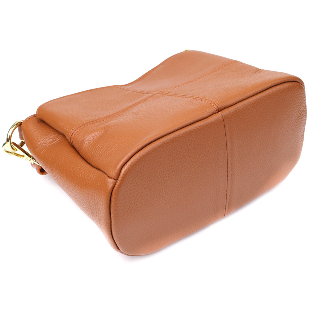 Женская сумка на три отделения из натуральной кожи Vintage 22975 Рыжий Киев - изображение 6