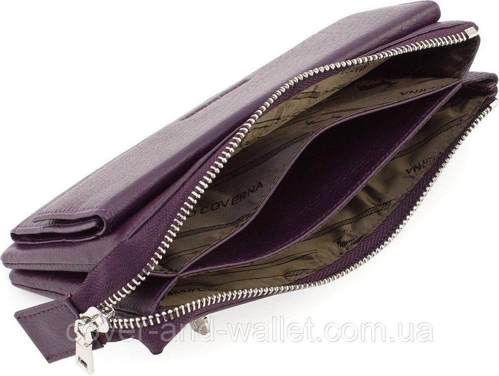 Великий жіночий гаманець на змійці та магнітах фіолетового кольору Marco Coverna MC 6052-11 Київ - фото 4